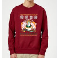 Elf Christmas Cheer Sweatshirt - Burgundy - XL - Burgundy