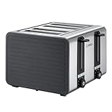 Bosch 4-Schlitz Toaster TAT7S45, mit Abschaltautomatik, mit Auftaufunktion, ideal für 4 Scheiben Toast, breit, Liftfunktion, 1800 W, Edelstahl / grau