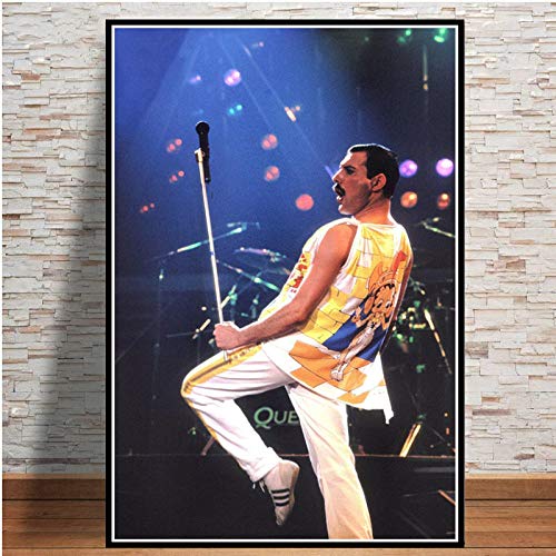 JWJQTLD Leinwanddruck Mercury Rock Freddie Musiker Rhapsody Poster Und Drucke Leinwand Malerei Wandkunst Bild Vintage Dekorative Wohnkultur, 70X100Cm Ohne Rahmen