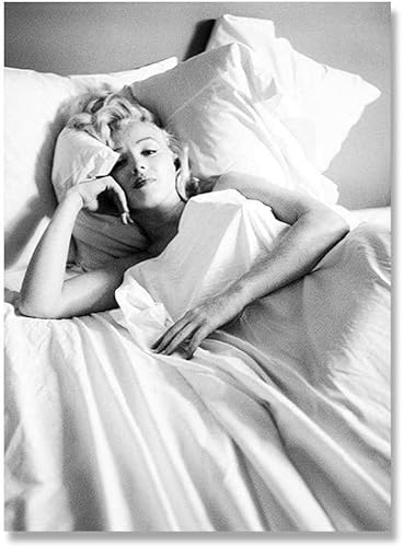 Leinwand Gemälde Pop Kultur Wand Kunst Marilyn Monroe Liegend Im Bett Retro Poster Bild Leinwanddruck Schlafzimmer Wohnzimmer Home Dekoration Unframed,40x60cm