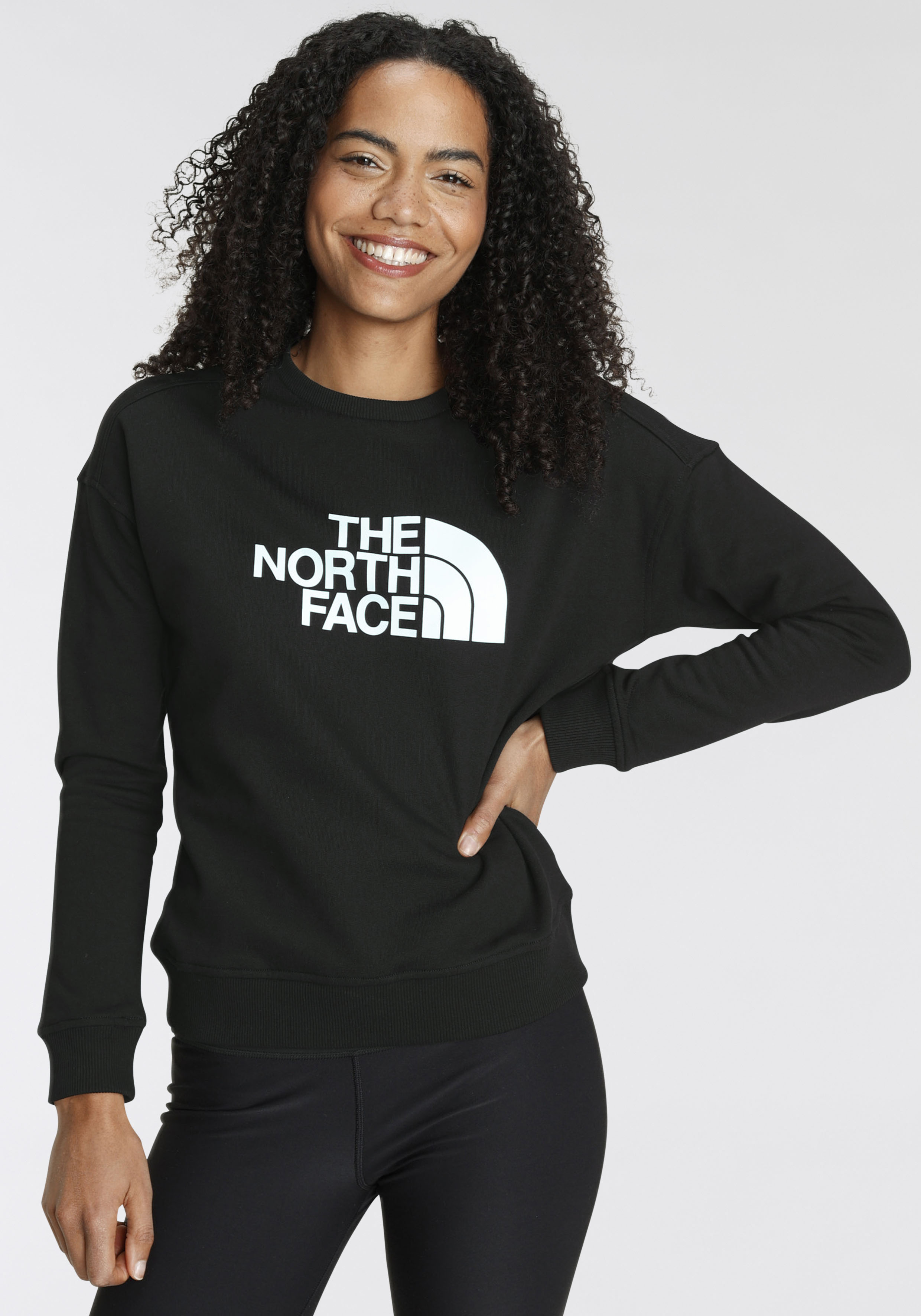 THE NORTH FACE Damen W Drew Peak Crew-Eu Sweatshirt, TNF Black, M