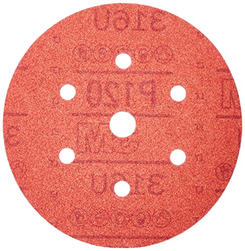 3M Hookit Red Schleifscheibe, staubfrei, 15,2 cm, P120, 50 Scheiben pro Karton