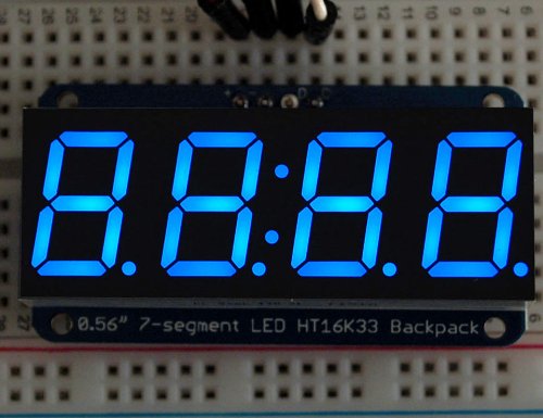 Adafruit 4-Ziffern 7-Segment Display mit I2C Backpack für Arduino - Blau