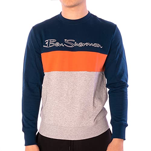 Ben Sherman Sports Logo Sweatpulli Herren Sweater (blau, L, l)