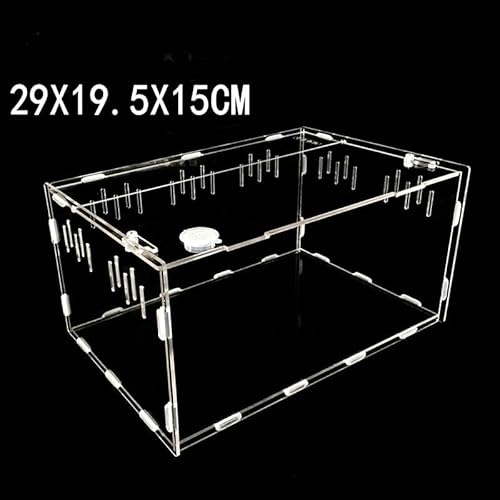 Schildkrötenpanzer Transparente Acrylreptilienbox for Spinnen Schildkröte Echsenzüchtungsinsektenbox Lüftungsschlitze Schälen Kleiner Haustier -Terrarium für drinnen und draußen ( Color : Small )