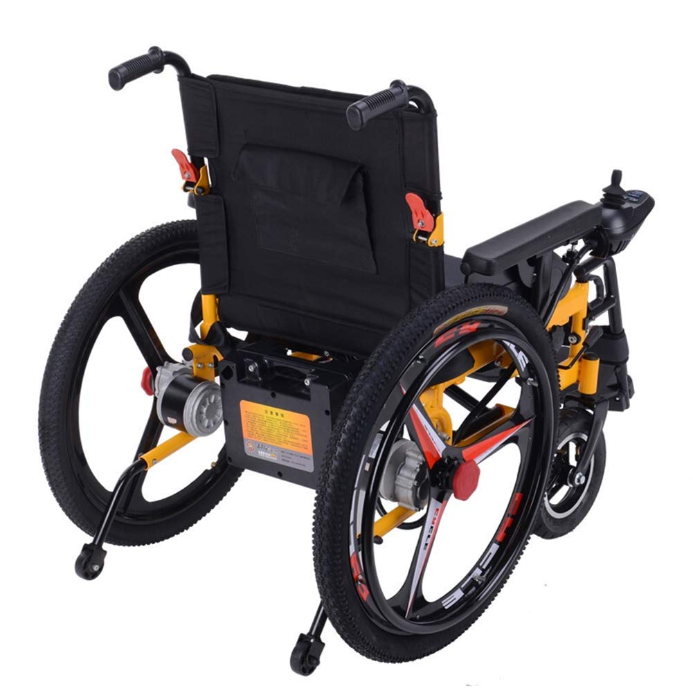 L&WB Heavy Duty Electric Wheelchair, Foldable and Lightweight Powered Wheelchair,Seat Width 50Cm, 360° Joystick, Weight Capacity 100KG