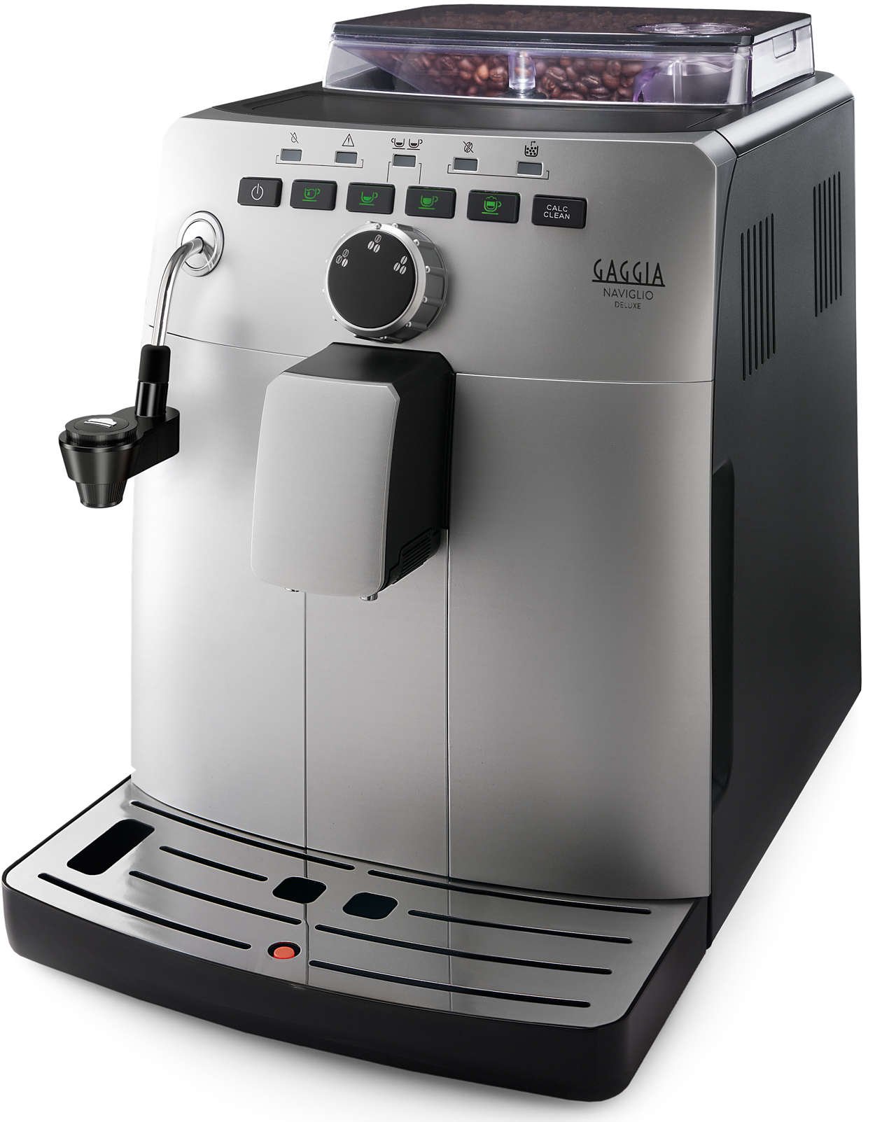 Gaggia HD8749/11 Naviglio Deluxe – Kaffeevollautomat, für Espresso und Cappuccino, Kaffeebohnen, 1,5 L, 15 Bar, 1850 W, 230 V, Silber, 100 % Made in Italy