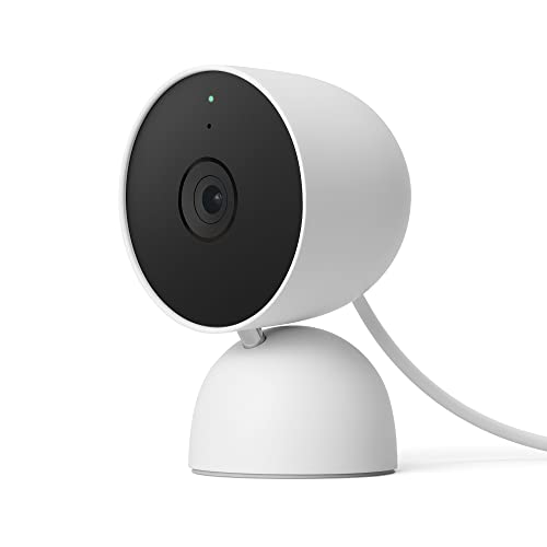 Google Nest Cam mit Kabel, Sicherheitskamera für Zuhause, Weiß, ‎5,69 x 6,4 x 9,84 cm; 393 Gramm