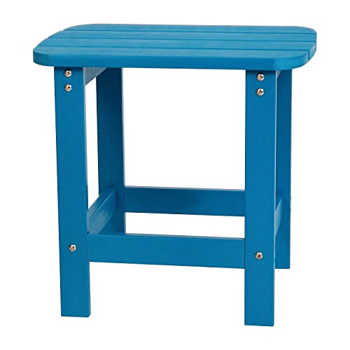 Flash Furniture Adirondack-Tisch aus Kunststoff, Polystyrol, blau, 1 Pack