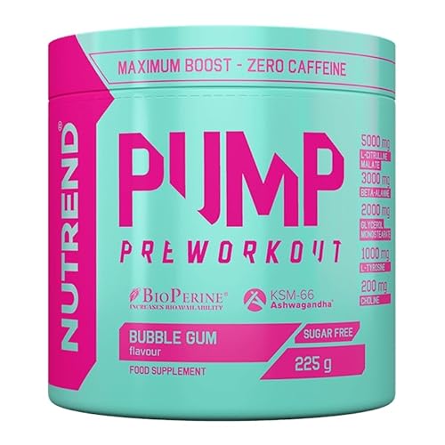 NUTREND PUMP Pre-Workout 225g- Der ultimative PUMP Booster für dein Training (Bubble Gum)