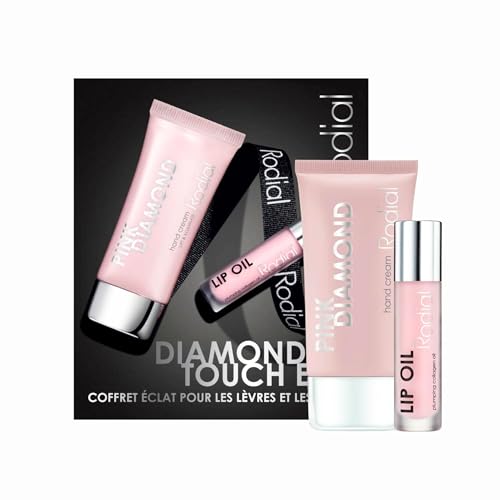 Rodial Diamond Touch Edit | Pink Diamond Hand Cream (50 ml) + Plumping Collagen Lip Oil (4g) | Schönheitsset für Hände und Lippen zur Verbesserung des Glanzes | Geschenkbox