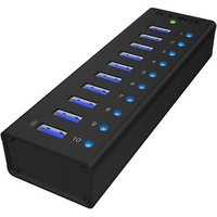 RaidSonic Icy Box IB-AC6110 10 Port USB 3.0 Hub mit USB Ladeanschluss