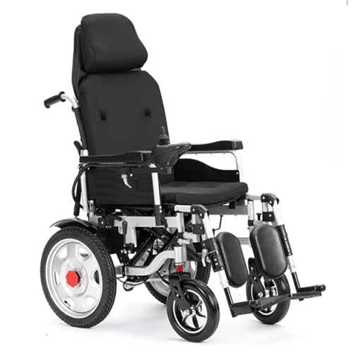 DPPAN Liegender Rollstuhl für jedes Gelände, tragbarer Rollstuhl, leicht, zusammenklappbar, elektrische Rollstühle für Erwachsene, Anti-Kipp-360°-Joystick, bequeme Fernbedienung, Mobilitätshilfe