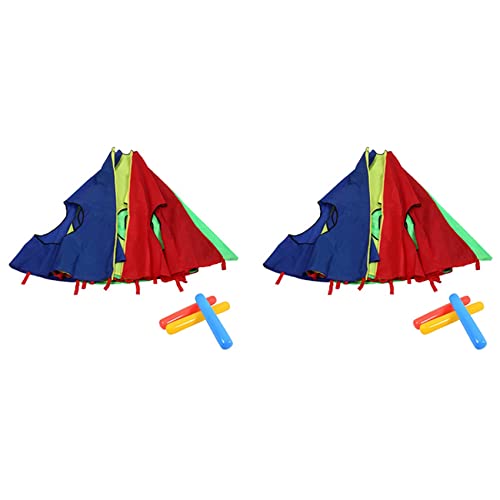 TAMOSH 2X Regenbogen Fallschirm Fall Schirm 6 Fuß, Spielen Fallschirm Außen Spiel (W-Maus) Aktivitäts Spielzeug