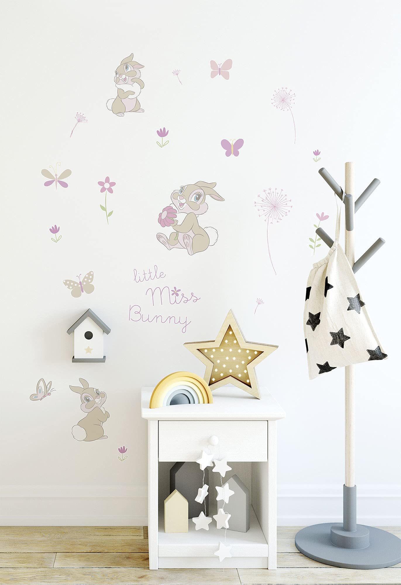 Komar Disney Wandtattoo Little Miss Bunny - 50 x 70 cm (Breite x Höhe) - 24 Teile - Klopfer, Bambi, Deco-Sticker, Wandaufkleber, Wandsticker, Wanddeko, Kinderzimmer - 14096h