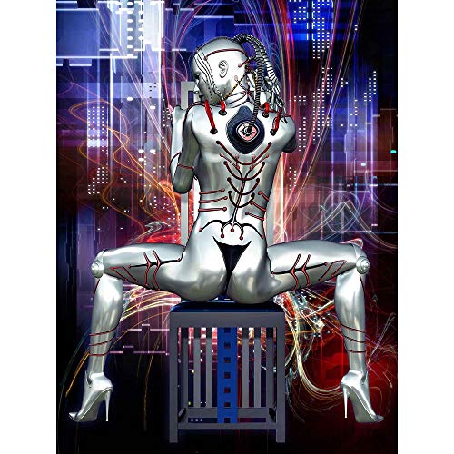 Wee Blue Coo Kunstdruck, Motiv: Cyborg Roboter, Science-Fiction, Kunstdruck, Wanddekoration, 30,5 x 40,6 cm