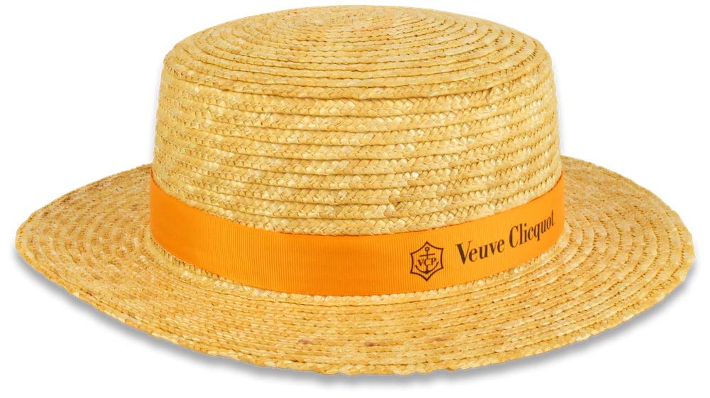 Veuve Clicquot VCP Strohhut Yellow Label Damen und Herren Champagner Sommer Hut 57 cm
