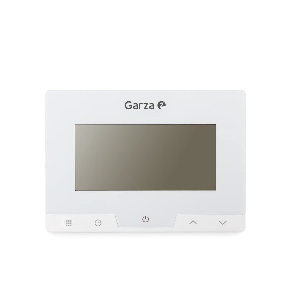 Garza 400616 Digitales Thermostat, programmierbar, für Boiler und Heizung, Chronothermostat, Touch-Temperaturregler, Weiß