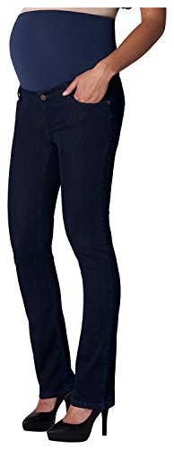 ESPRIT Maternity Damen Jeans OTB Straight Umstandsjeans, Blau (Darkwash 910), 36 (Herstellergröße: 36/32)