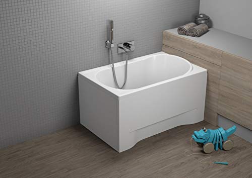 BADLAND MINI Badewanne Rechteck 110x70 mit Acrylschürze, Füßen und Ablaufgarnitur GRATIS