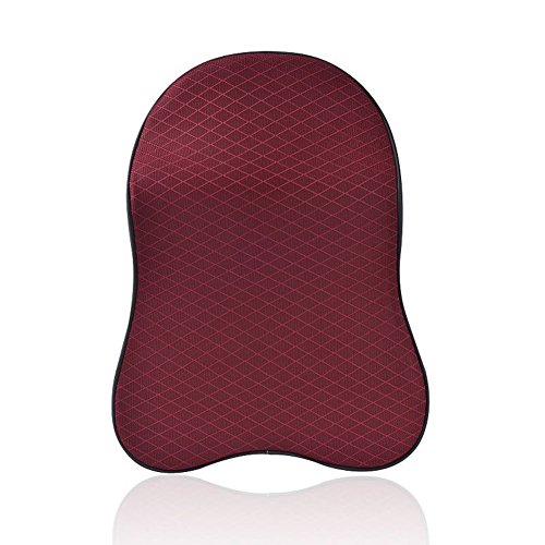 3D Memory Foam Auto Kopfstütze Kissen Nackenstütze Kissen Autositz Leder Kissen Entlasten Ermüdung Atmungsaktive Abnehmbare Abdeckung Vier Jahreszeiten (Rot)