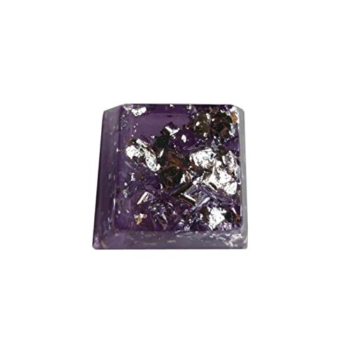 lxxiulirzeu 1 STÜCK Handmade Customized OEM R4-Profil-Harz Keycap-Tastatur RGB Translucent Keycap R1wc (Color : Purple Powder)