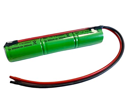 Akkupack für Notleuchten 3,6V 3000mAh NiMH Hochtemperatur Sub C Kabel 20cm Notlicht Sicherheitsbeleuchtung