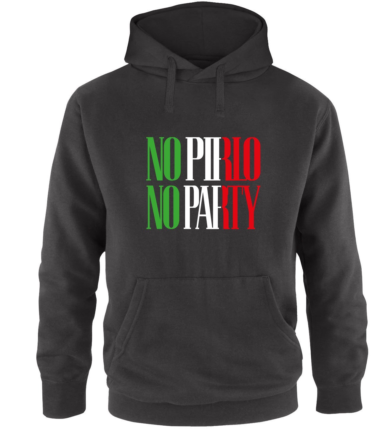 Luckja EM 2016 Trikot Italien Fanshirt No Pirlo No Party EM03 Herren Hoodie