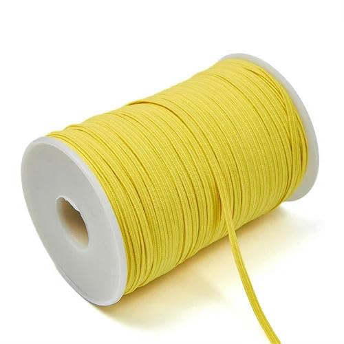 3 mm 6 mm buntes Gummiband zum Nähen, elastisches Band, elastisches Spandexband, Besatz, Nähen, Stoff, DIY, Bekleidungszubehör, 30–100 Yards, gelb, 3 mm, 30 Yards