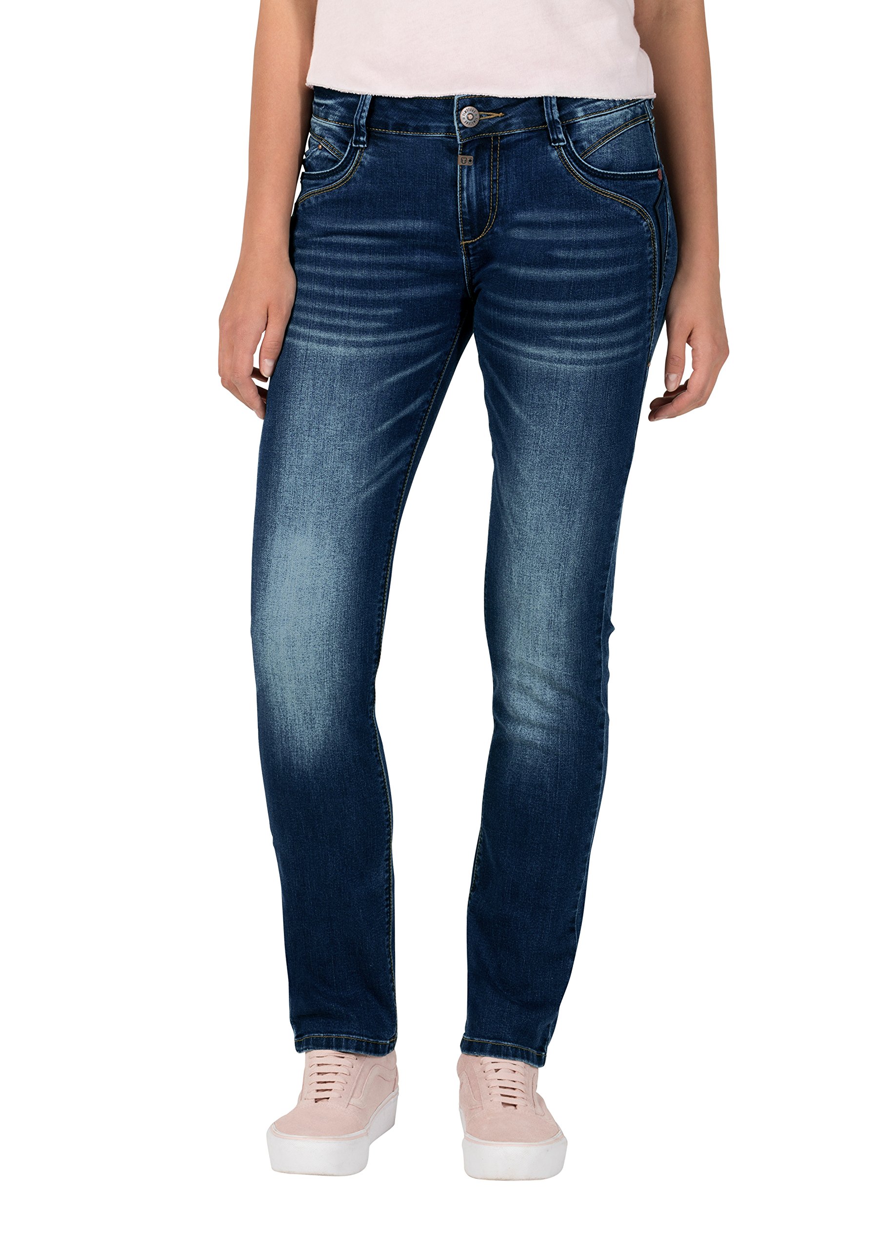 Timezone Damen SeraTZ Slim Jeans, Atlantic Blue Wash 3181, W26/L32