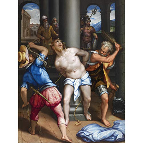Denys Calvaert Christus an der Säule, Gemälde, Premium-Wandkunst, Leinwanddruck, 45,7 x 61 cm