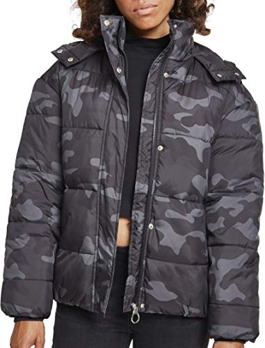 Urban Classics Damen Ladies Boyfriend Camo Puffer Jacket Jacke, Mehrfarbig (Darkcamo 00707), X-Large