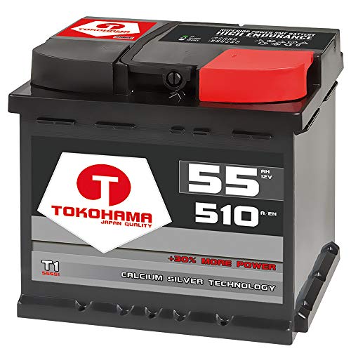Tokohama Autobatterie 12V 55AH 510A/EN ersetzt 50Ah 52Ah 53Ah 54Ah 44Ah 45Ah