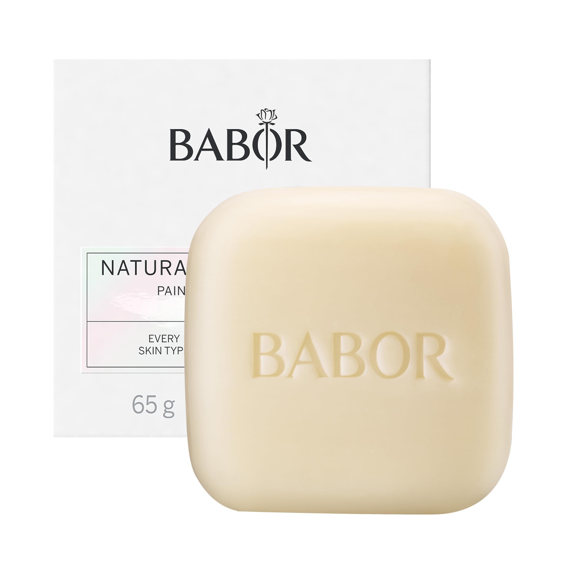 BABOR Natural Cleansing Bar für ölige Haut und Mischhaut, Feste Gesichtsreinigung für einen geklärten Teint, Mit Aloe Vera und Baobaböl, mit Aufbwahrungsdose, 1 x 65g