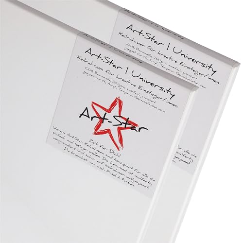 Art-Star 2X University KEILRAHMEN 60x80cm | Leinwände auf Keilrahmen 60x80 cm | Leinwandtuch vorgrundiert, malfertige bespannte große Keilrahmen mit Leinwand zum malen