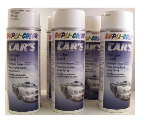 Dupli Color 385896 Car´s Rallye-Lack weiß glänzend 6 Spraydosen á 400ml