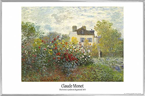1art1 Claude Monet Poster und Kunststoff-Rahmen - Der Garten des Künstlers In Argenteuil, 1873 (91 x 61cm)