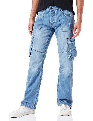 Enzo Herren Ez404 Loose Fit Jeans, Blau (Light Stonewash Lsw), 44W / 30L