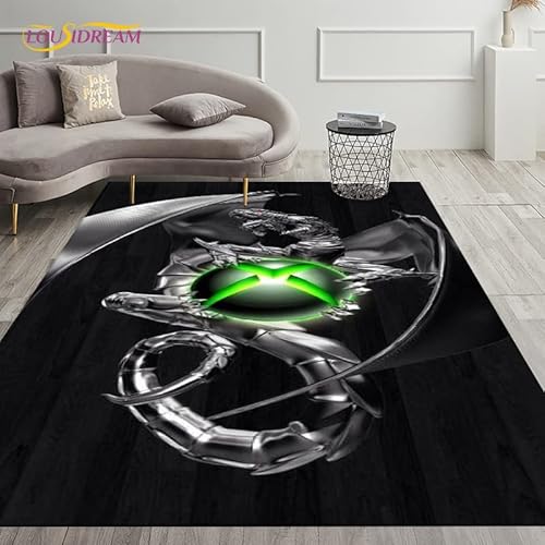 LEUYA Gamer Gaming Xbox Creative Teppiche Teppiche Für Wohnzimmer Schlafzimmer Dekoratives Kind Spiel Anti-Rutsch-Bodenmatte Kid Play Area Teppich 120X180Cm