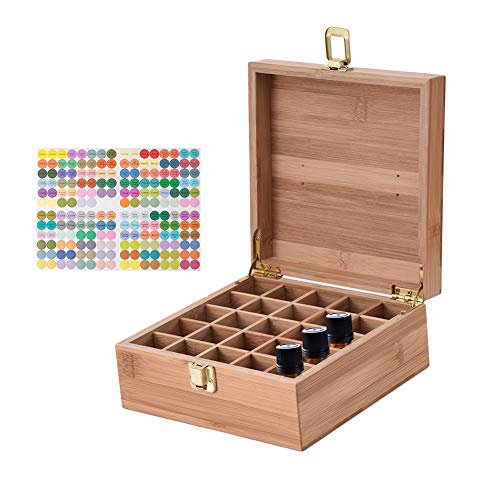 CHSEEO Ätherisches Öl Box Organisator Aufbewahrungsbox 25 Löcher Holzbox für Duftöle und Ätherische Öle Deal Geschenk für Geburtstage und Weihnachten #2