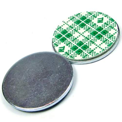 50 x Metallscheiben selbstklebend ohne Loch - Ø 10 x 2mm - aus Stahl (DC01) verzinkt - Metallplättchen rund mit Doppelklebeband - Gegenstück/Haftgrund für Magnete (ferro-magnetisch), Menge: 50 Stück
