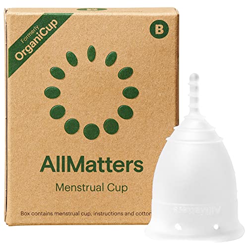 OrganiCup Menstruationstasse - Größe B/Groß - Gewinner des AllergyAwards 2019 - FDA-zugelassen - Weiches, flexibles, wiederverwendbares medizinisches Silikon