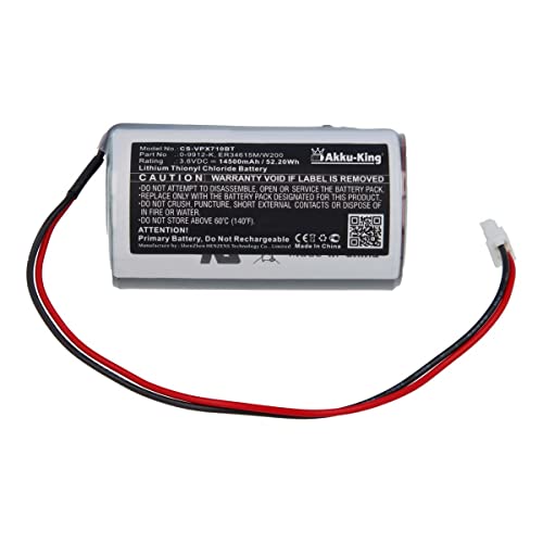 Batterie kompatibel mit Visonic 0-9912-K, ER34615M/W200 - Li-SOCl2 14500mAh - für MC-S710, MC-S720, MCS-730