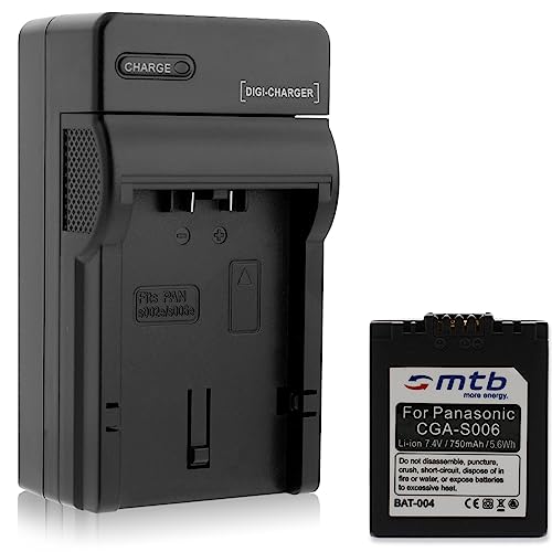 Akku + Ladegerät für kompatibel mit Panasonic CGA-S006 / Lumix DMC-FZ7 FZ8 FZ18 FZ28 FZ30 FZ38 FZ50. / Leica V-LUX 1