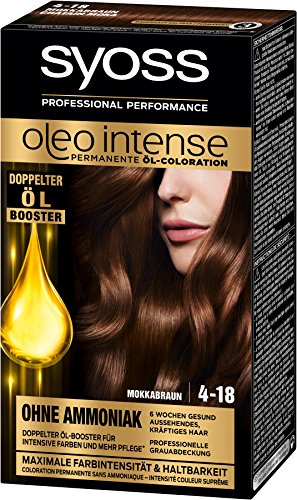 Syoss Oleo Intense Haarfarbe 4-18 Mokkabraun, 3er Pack (3 x 115 ml)