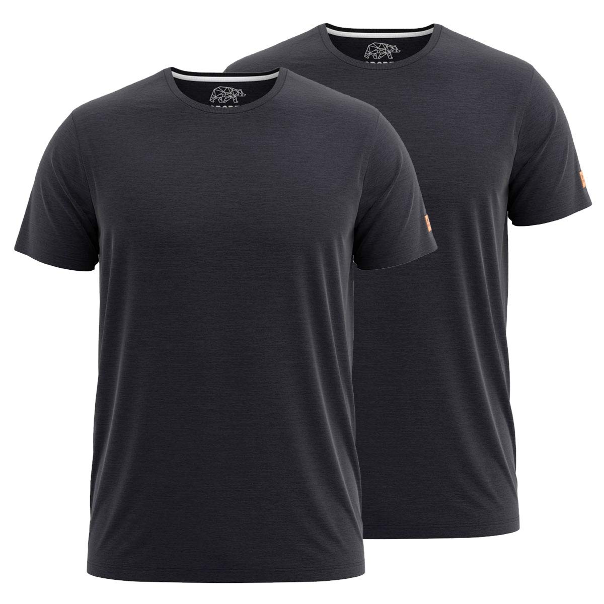 FORSBERG T-Shirt Doppelpack zum Sparpreis einfarbig Rundhals hochwertig robust bequem guter Schnitt, Farbe:schwarz, Größe:S