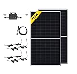 Robinsun Performance Solarpanel-Set, selbstinstallierend, 820 Wp (2 hocheffiziente Longi Panels) / Halterung zur Befestigung 20 Grad + Micro-Wechselrichter 800 W mit WLAN und Anschlusskabel