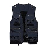 Herren Multi-Pocket Plus Cashmere Gilets Weste Herbst Winter Baumwolle Outdoor Body Wärmer Jacken Leichte Wanderschichten Ärmellose Outwear black-2XL