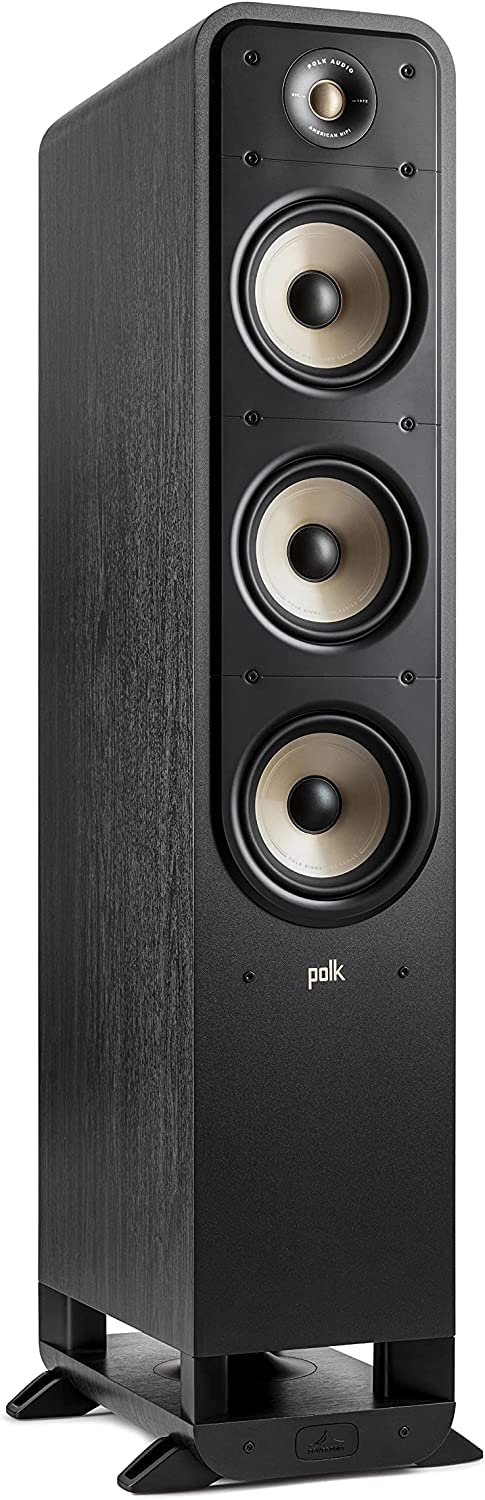 Polk Audio Signature Elite ES60 hochauflösender HiFi Standlautsprecher fürs Heimkino, Hi-Res Zertifiziert, kompatibel mit Dolby Atmos und DTS:X (Stück), Schwarz, SIGS60ELBK