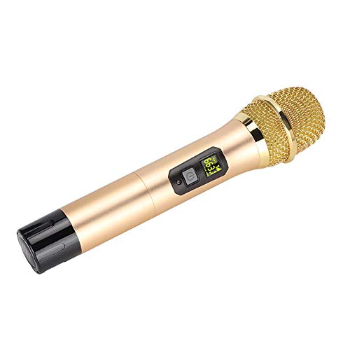 Sxhlseller Mikrofon, 600 MHz-700 MHz UHF Intelligentes Drahtloses Stummschaltungsmikrofon mit Mini-Bluetooth-Empfänger Gold